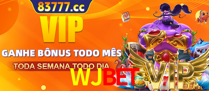 Banner promocional do WJBET oferecendo 100% de recompensas adicionais contínuas para quem fizer o login diário (Daily sign-in), com um mascote de coelho.