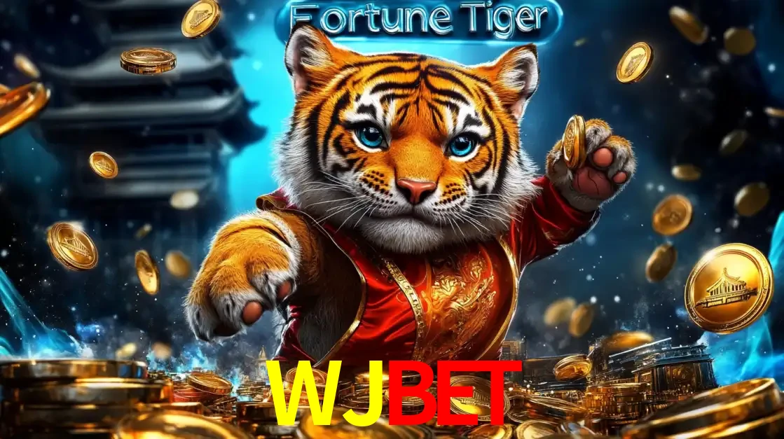 Imagem promocional do jogo de slot Fortune Tiger, com um tigre majestoso em traje tradicional cercado por uma fortuna em moedas de ouro, disponível agora no cassino WJBET.